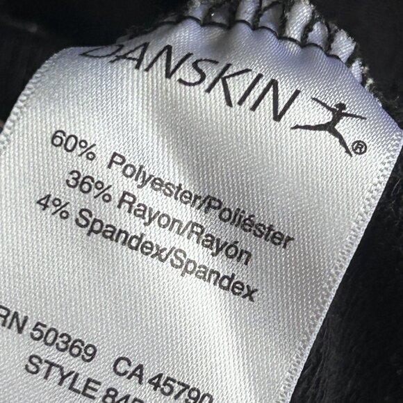 Danskin Black and White Striped Criss Cross Long Sleeve Top Size Small - Picture 2 of 7